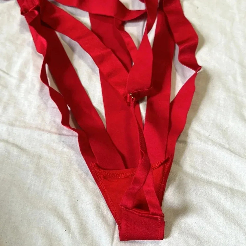 Victoria's Secret Red Geometric Bodysuit - Picture 6 of 7